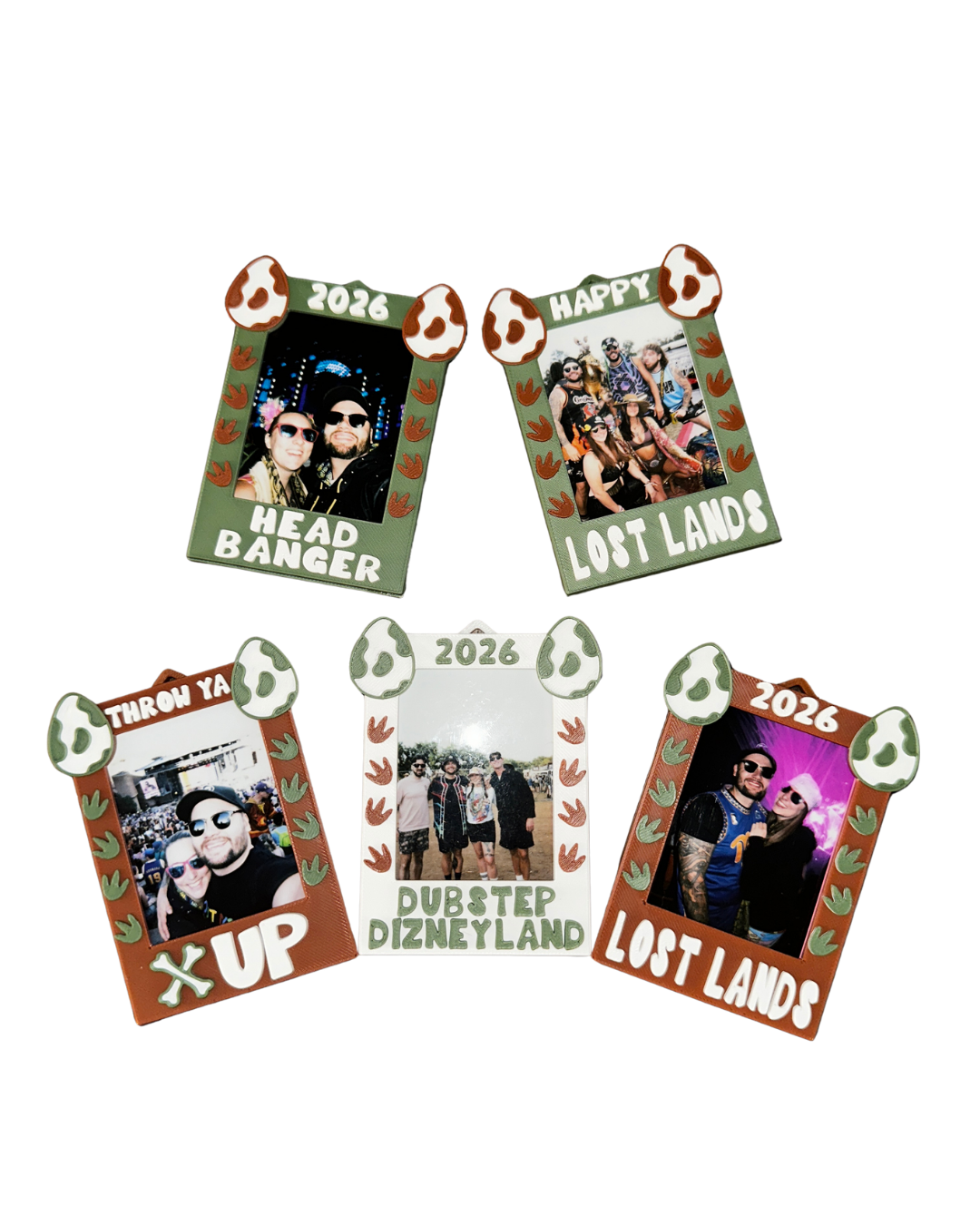 PREHISTORIC Polaroid Frame Set | Magnet or Keychain Photo Keepsake