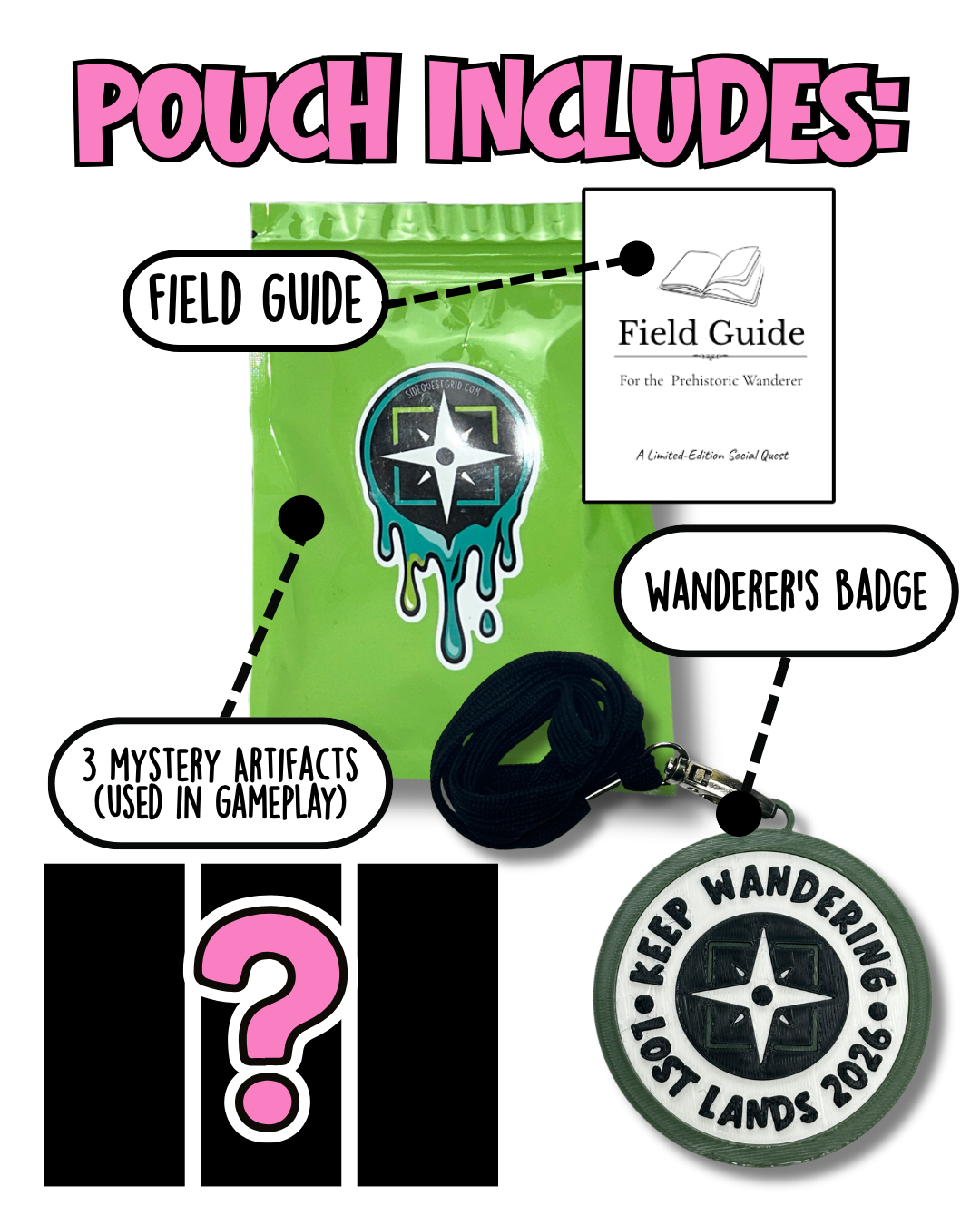 The Little Green Pouch: PREHISTORIC Edition (For You & another Wanderer!) | ON SITE PICKUP ONLY
