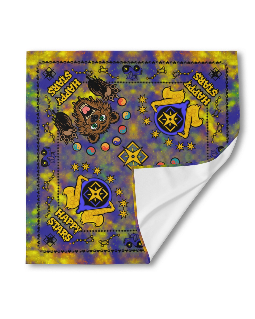 Happy Stars Bandana | Festival Bandana & Wearable Art (PRE-ORDER)