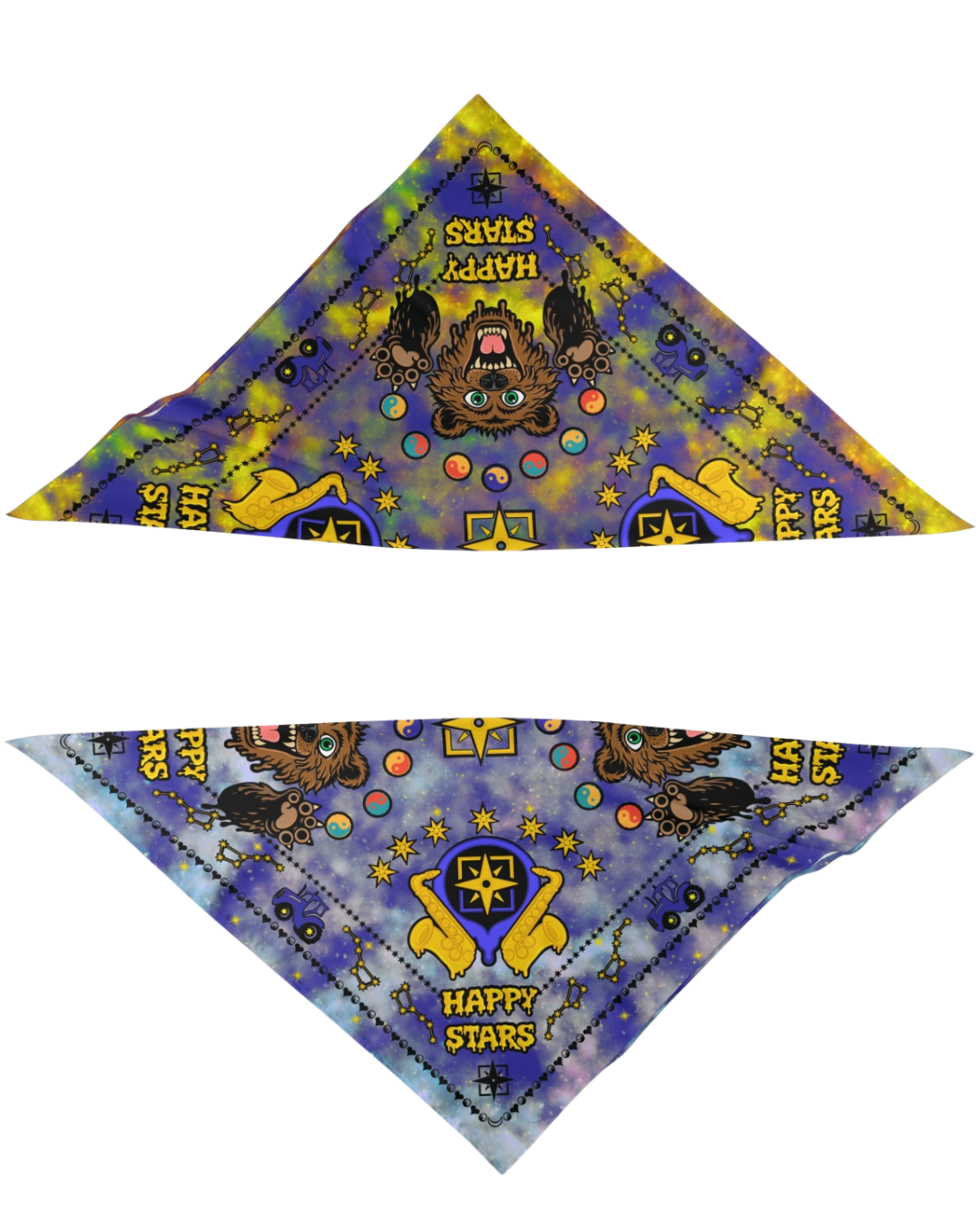 Happy Stars Bandana | Festival Bandana & Wearable Art (PRE-ORDER)