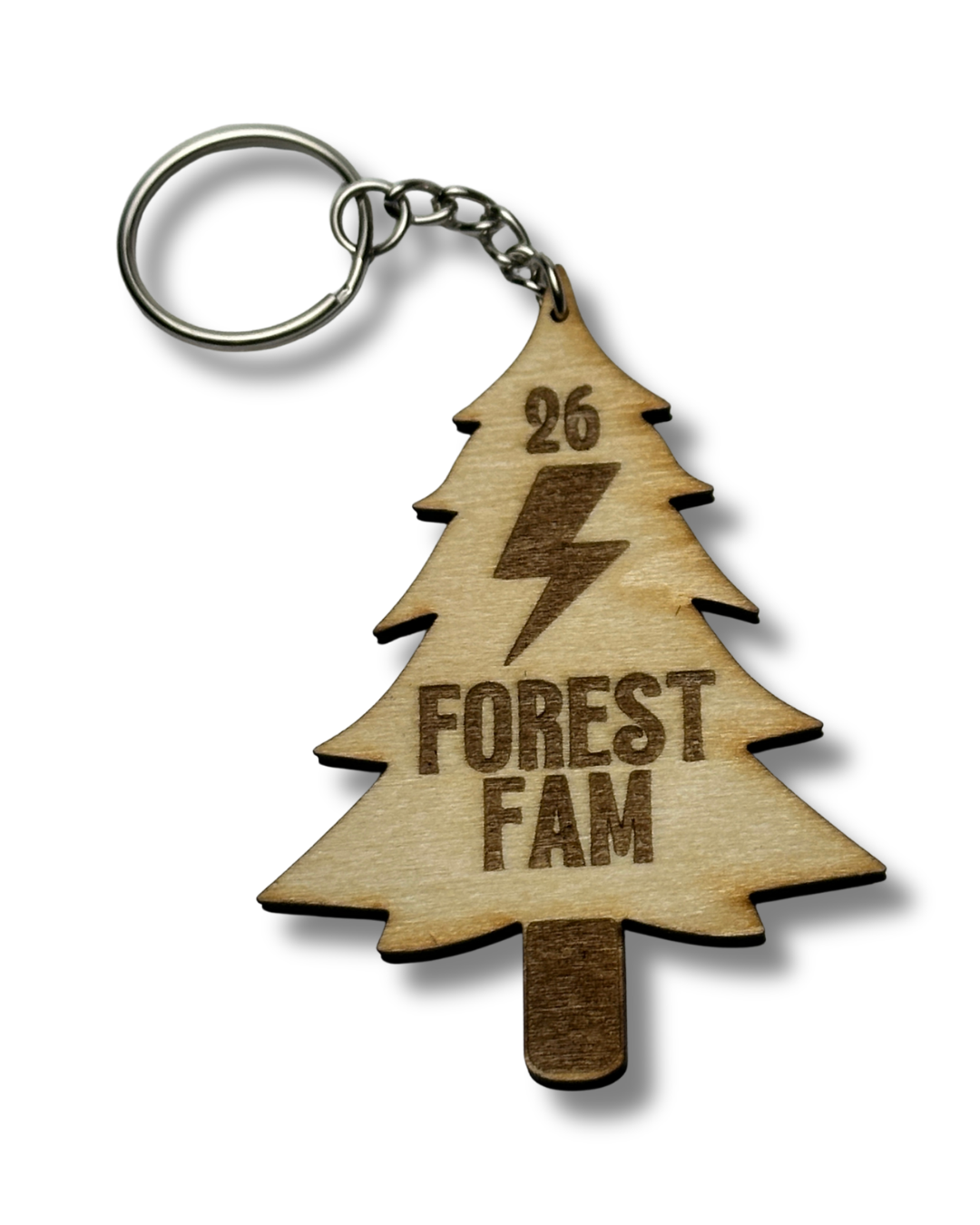Forest Fam Wood Keychain