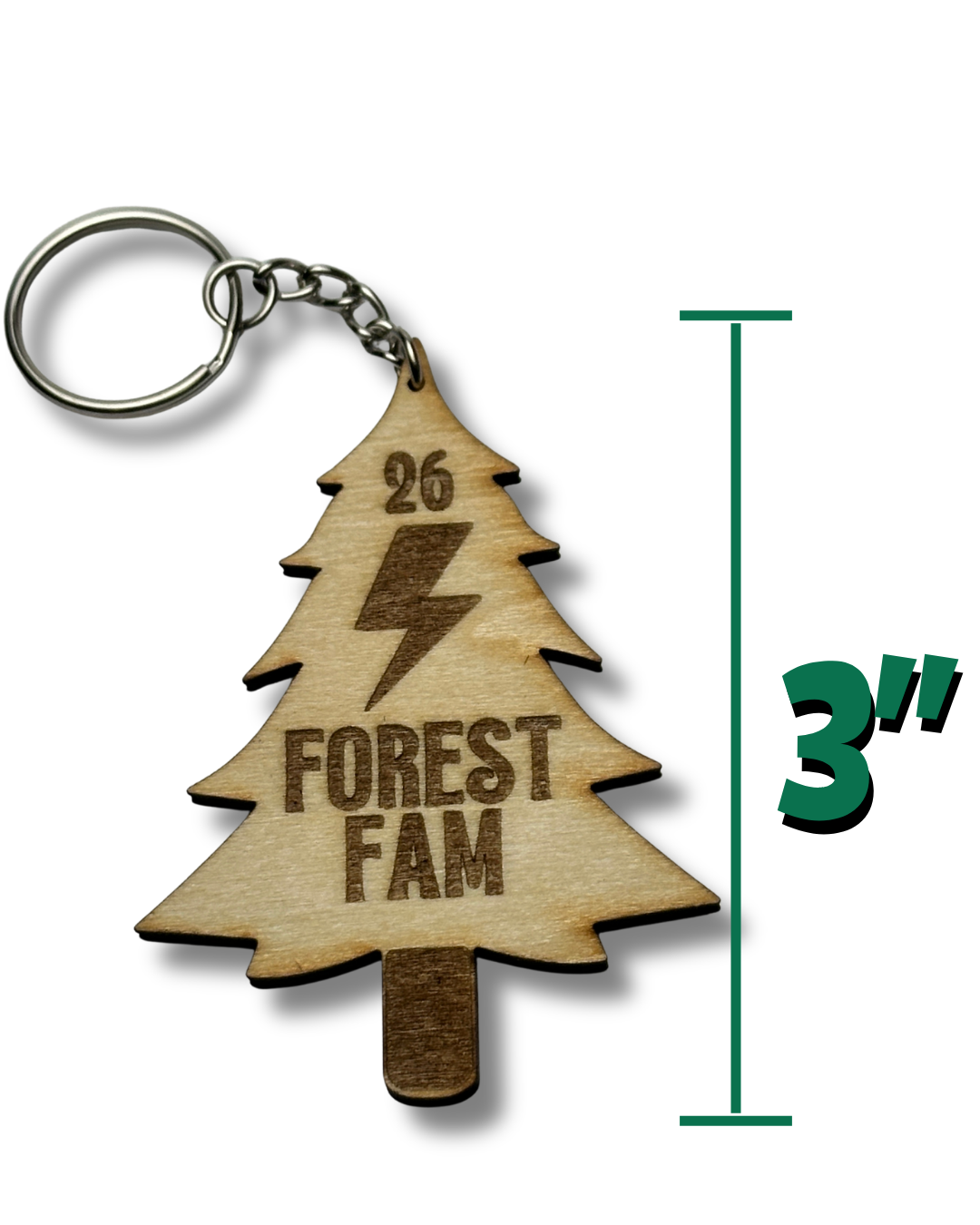 Forest Fam Wood Keychain